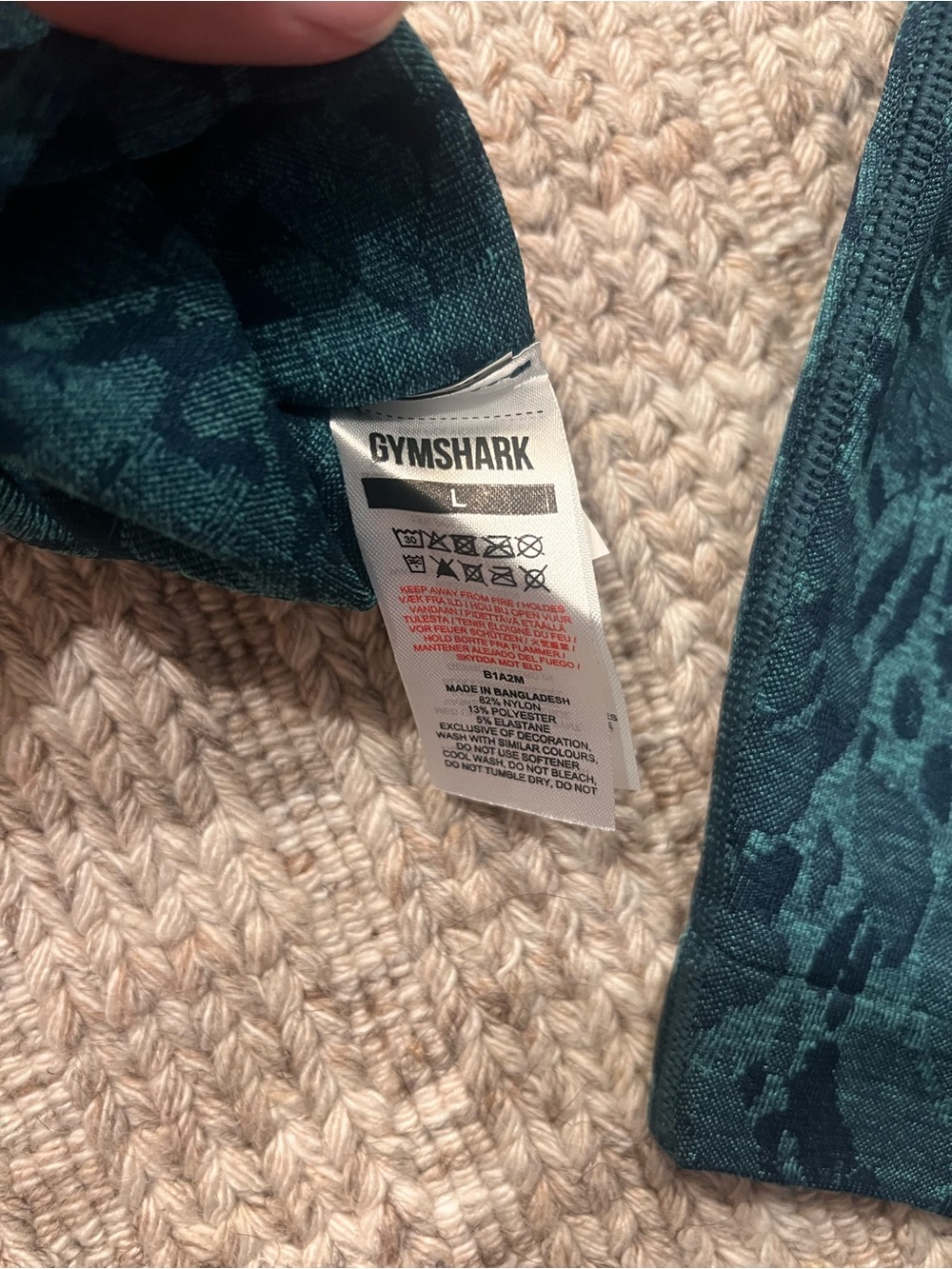 Gymshark Dark Teal Patterned Leggings - Picture 6 of 6